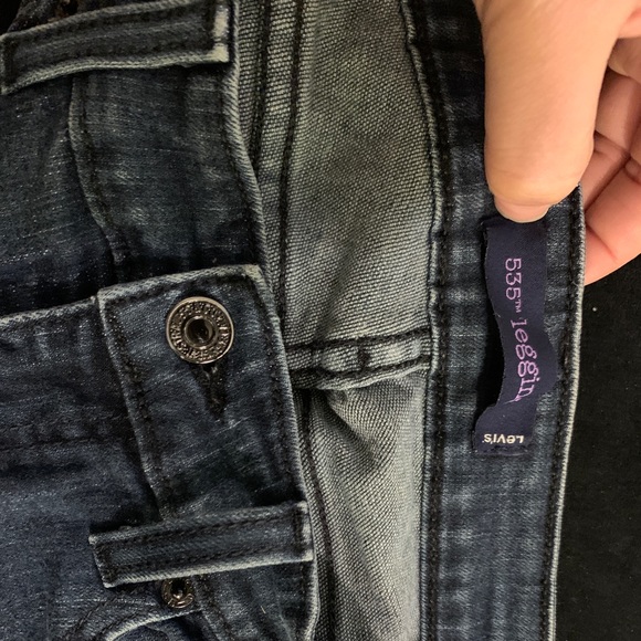 Levi’s 535 legging super dark grey denim jeans sz7 - Picture 3 of 3